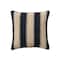 Hello Honey® 20" Black & Cream Striped Cotton Blend Chenille Pillow
